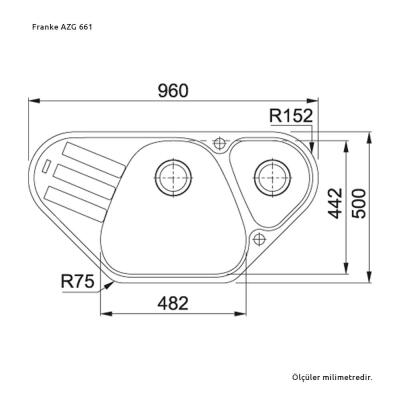 Franke Antea AZG 661-E Granit Köşe Evye, Nero - 2
