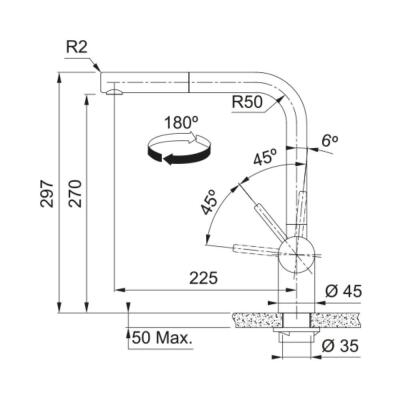 Franke Atlas Neo Doccia Armatür, Altın - 2