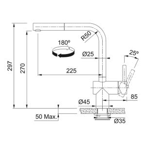 Franke Atlas Neo Sensör Doccia, Industrial Black Renk, Spiralli Armatür - 2
