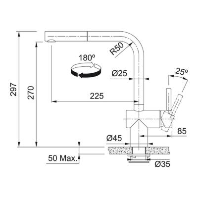 Franke Atlas Neo Sensör Doccia, Industrial Black Renk, Spiralli Armatür - 2
