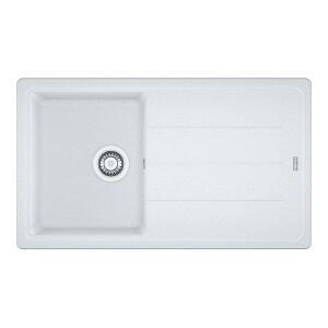 Franke BFG 611 Granit Evye, Bianco, Beyaz renk, 86x50 cm, Tek hazne, Tezgah üstü, Damlalıklı - Franke