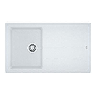 Franke BFG 611 Granit Evye, Bianco, Beyaz renk, 86x50 cm, Tek hazne, Tezgah üstü, Damlalıklı - 1