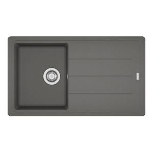 Franke BFG 611 Granit Evye, Stone Grey, Gri renk, 86x50 cm, Tek hazne, Tezgah üstü, Damlalıklı - Franke