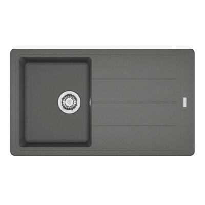 Franke BFG 611 Granit Evye, Stone Grey, Gri renk, 86x50 cm, Tek hazne, Tezgah üstü, Damlalıklı - 1