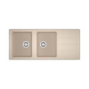 Franke Basis Granit BFG 621 Evye, Avena renk, 2 Hazneli, Damlalıklı, 116x50 cm - Franke