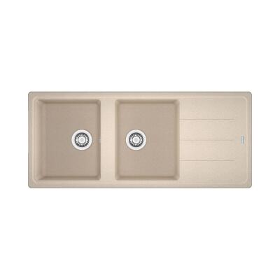 Franke Basis Granit BFG 621 Evye, Avena renk, 2 Hazneli, Damlalıklı, 116x50 cm - 1