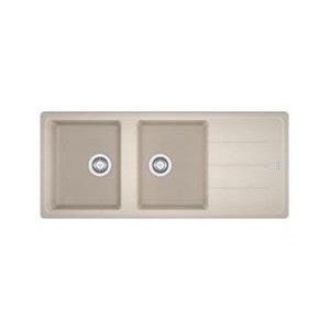 Franke Basis Granit BFG 621 Evye, Sahara renk, 2 Hazneli, Damlalıklı, 116x50 cm - Franke