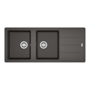 Franke Basis Granit BFG 621 Evye, Slate Grey Renk, 2 Hazneli, Damlalıklı, 116x50 cm - 1