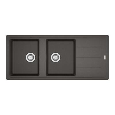 Franke Basis Granit BFG 621 Evye, Slate Grey Renk, 2 Hazneli, Damlalıklı, 116x50 cm - 1