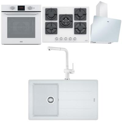 Franke Beyaz Set 2, Fırın, Ocak, Davlumbaz, Evye ve Armatür - 1