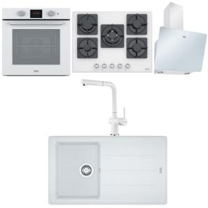 Franke Beyaz Set 2, Fırın, Ocak, Davlumbaz, Evye ve Armatür - Franke