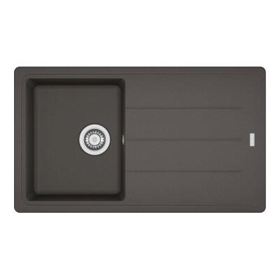 Franke BFG 611 Granit Evye, Slate Grey, Arduvaz Gri renk, 86x50 cm, Tek hazne, Tezgah üstü, Damlalıklı - 1