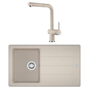 Franke BFG 611 Granit Sahara Evye, Active Plus Doccia Sahara Spiralli Armatür Seti - 1