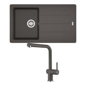 Franke BFG 611 Granit Slate Grey Evye, Active Plus Doccia Slate Grey Spiralli Armatür Seti - Franke