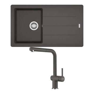 Franke BFG 611 Granit Slate Grey Evye, Active Plus Doccia Slate Grey Spiralli Armatür Seti - 1