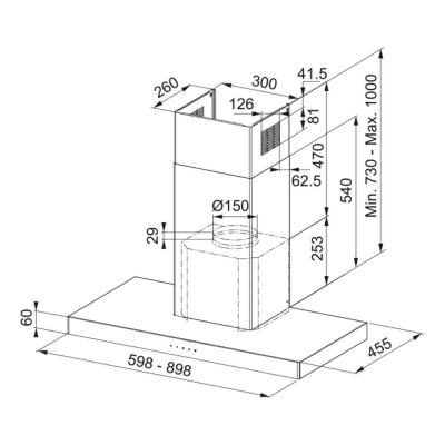 Franke Davlumbaz FCR 925 TC BK-NG-900 Siyah-Ino, 90 cm - 2