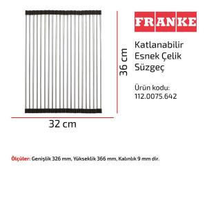 Franke Rulo Katlanabilir Esnek Çelik Süzgeç, 32x36 cm, 112.0075.642 - 2