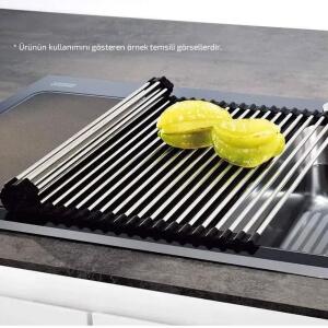 Franke Rulo Katlanabilir Esnek Çelik Süzgeç, 32x36 cm, 112.0075.642 - 3