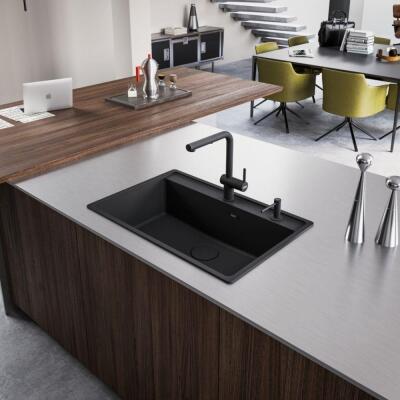 Franke Granit Evye MRG 610-72 Matt Black, Tezgah Üstü Evye - 4