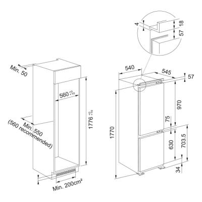 Franke FCB 320 TNF NE E Ankastre Buzdolabı, 54 cm - 2