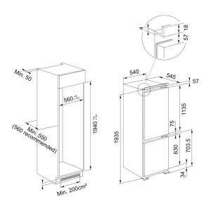 Franke FCB 360 TNF NE E Ankastre Buzdolabı, 54 cm, 280 lt - 3