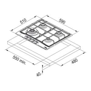 Franke FCH 604 3G TC PW C Ankastre Ocak, Classicline, Krem, 60 cm - 2