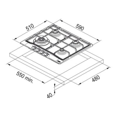 Franke FCH 604 3G TC PW C Ankastre Ocak, Classicline, Krem, 60 cm - 2