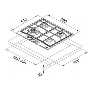 Franke FCH 604 4G TC ON Ankastre Ocak, Rustik, Antrasit Renk, 60 cm - 2