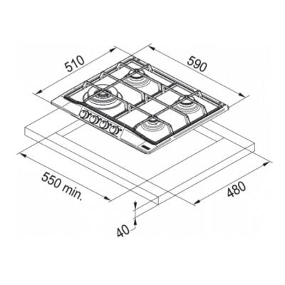 Franke FCH 604 4G TC ON Ankastre Ocak, Rustik, Antrasit Renk, 60 cm - 2