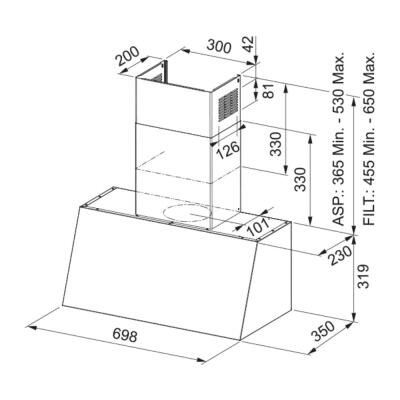 Franke FCO 70 OA Davlumbaz, Avena Renk, 70 cm - 3