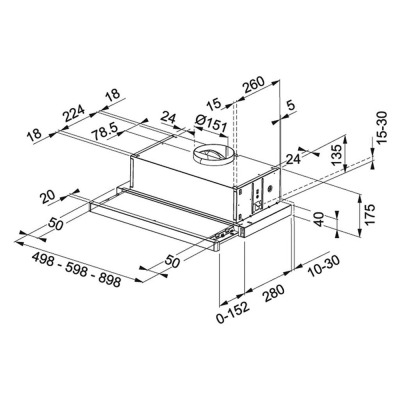 Franke FTC 6032 GR XS V 2 Sürgülü Aspiratör, 60cm, Inox - 3