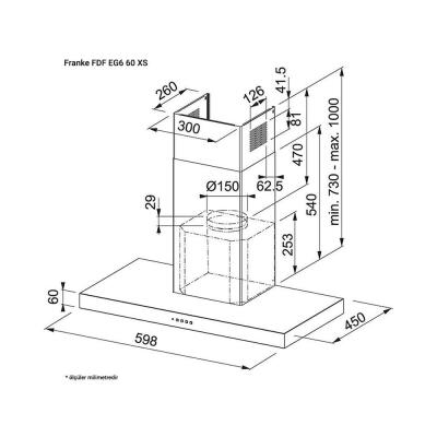 Franke FDF EG6 60 XS Davlumbaz, 60 cm, Inox - 2