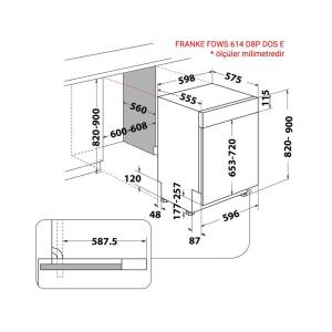 Franke FDWS 614 D8P DOS E Yarı Ankastre Bulaşık Makinesi - 3