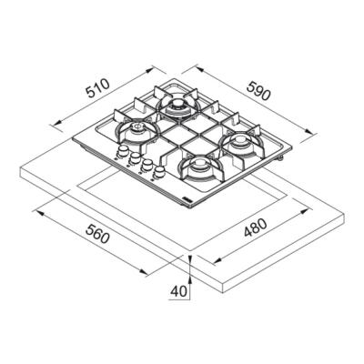 Franke FHMA 604 3G DC BK C Ankastre Siyah Cam Ocak, 60 cm - 4