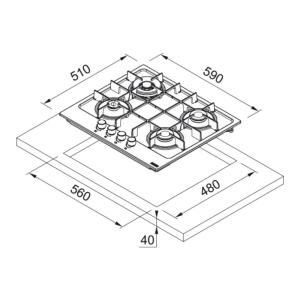 Franke FHMA 604 3G DC SG C Ankastre Slate Grey Cam Ocak, 60 cm - 3