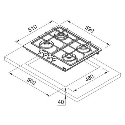 Franke FHSM 604 3G DC BK C Ankastre Siyah Cam Ocak, 60 cm - 4