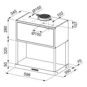 Franke FMA MODULAR F60 BK Davlumbaz, Mat Siyah Renk, 60 cm - 6