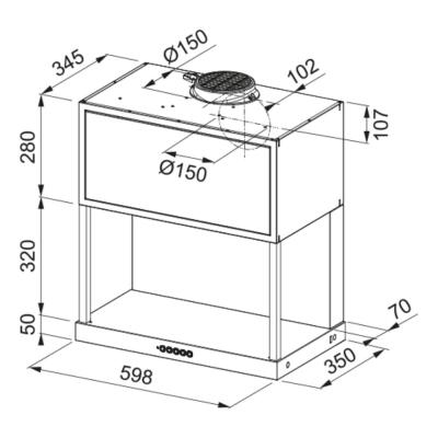 Franke FMA MODULAR F60 BK Davlumbaz, Mat Siyah Renk, 60 cm - 6