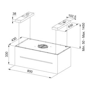 Franke FMAS BK EXTRA MATT F 80 KL Ada Davlumbaz, Mat Siyah Renk - 4