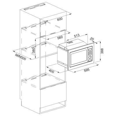 Franke FMW 250 CR2 G BK Ankastre Mikrodalga, Nero Renk - 2