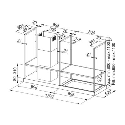 Franke FMY BK MATT F180 Ada Davlumbaz, Mat Siyah Renk, - 4