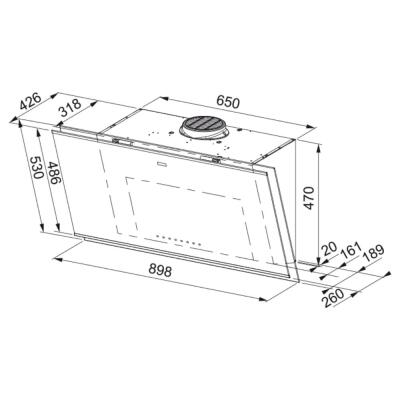 Franke FMY PRO 907 FM BK/IX KL Davlumbaz, Siyah Cam-Inox Renk - 2