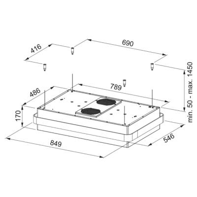 Franke FMYS BK/AN F80 KL Ada Davlumbaz, Mat Siyah-Antrasit Renk, 85 cm - 5