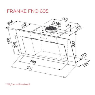 Franke FNO 605 BK Davlumbaz, Siyah Renk Cam, 60 cm - 4