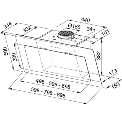 Franke FNO 905 BK Davlumbaz, Siyah Renk Cam, 90 cm - 4