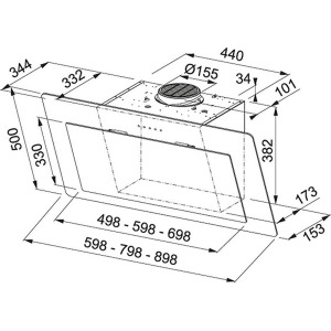 Franke FNO 905 BK Davlumbaz, Siyah Renk Cam, 90 cm - 4