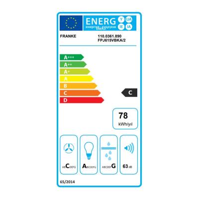 Franke FPJ 615 V BK A 600 Davlumbaz, 60 cm, Siyah, Duvara Montaj - 3