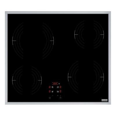 Franke FRSM 604 C T XS Ankastre Elektrikli Ocak, İnox Çerçeveli Siyah Cam, 60 cm - 1