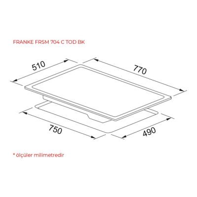 Franke FRSM 704 C TOD BK Ankastre Ocak, Siyah cam, 77cm - 2