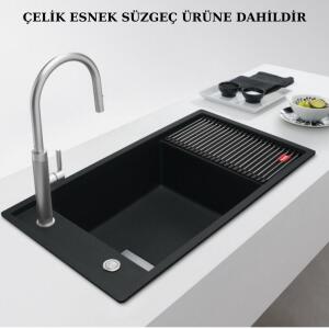 Franke FSG 611-88 , Stone Grey, Damlalıklı, Tek Gözlü Evye - 4